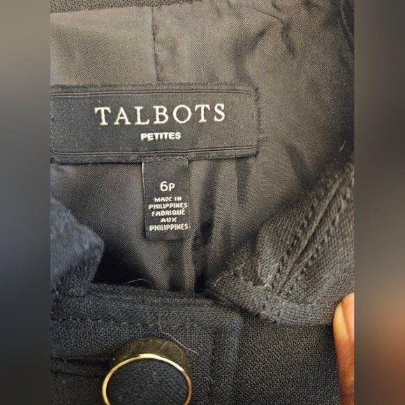 Talbots Women's Black Button Lined Collar  Jacket. Size 6p - Picture 10 of 10